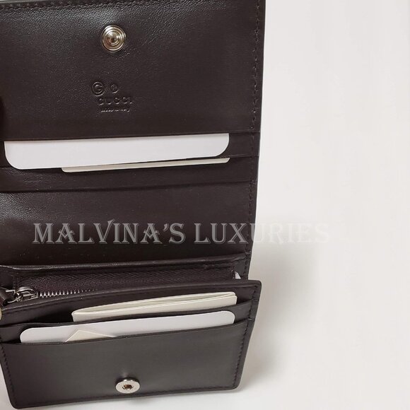 GUCCI WALLET MENS BROWN MICRO GUCCISSIMA LOGO LEATHER 544474 BIFOLD - Picture 8 of 13